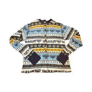Happy Hanukkah Adult Onesie Menorah Flapjack Pajamas